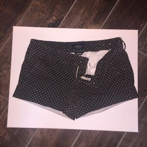 american eagle spotted midi jean shorts